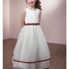 A-line Scoop Knee-Length Organza Flower Girl Dress 2010 style(FGD0099)