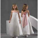 A-line Spaghetti Straps Tea-length Satin Flower girls Dress 2010 style(FGD0053)