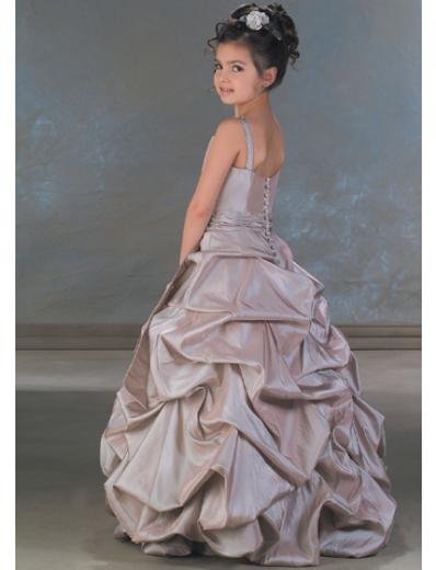 A-Line Round-neck Floor- Length Taffeta Flower girls Dress NEW Style(FGD0011)