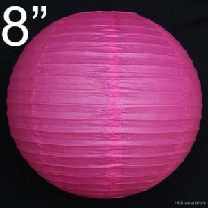 10 pcs WHOLESALE LOTS 8'' Hot Pink Paper Lantern Lamp Birthday Holiday Wedding Party Supplies