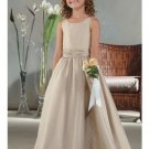 A-Line Round-neck Floor- Length Satin Flower girls Dress 2010 Style(FGD0010)
