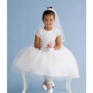 A-line Round-Neck Knee-Length Organza Flower Girl Dress 2010 style(FGD0108)