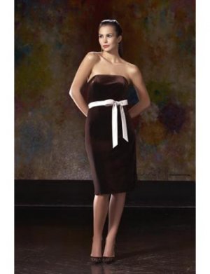 A-Line/Princess Strapless Knee-length Satin Bridesmaid dress for brides new Style(BD0060)