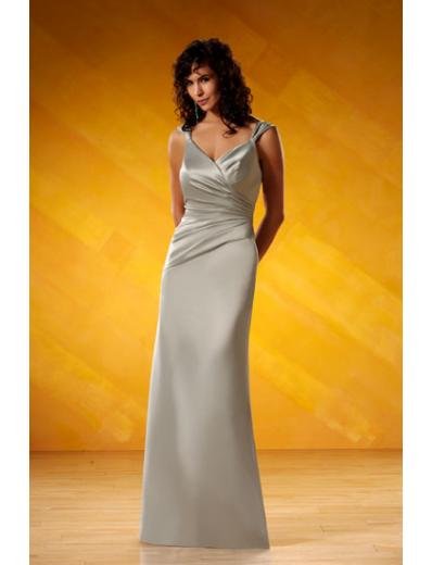 A-Line/Princess V-neck Floor-Length Satin Bridesmaid dress for brides new Style(BD0066)