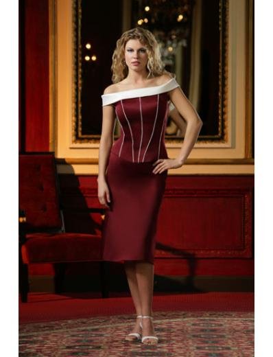 A-Line/Princess Off-the-shoulder Tea-length Satin Bridesmaid dress for brides new Style(BD0080)
