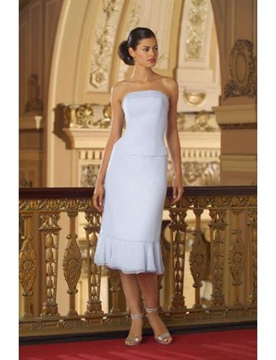 A-Line/Princess Strapless Tea-length Satin Bridesmaid dress for brides new Style(BD0076)
