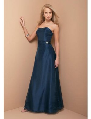 A-Line/Princess Strapless Floor Length Satin Bridesmaid dress for brides new Style(BD0333)
