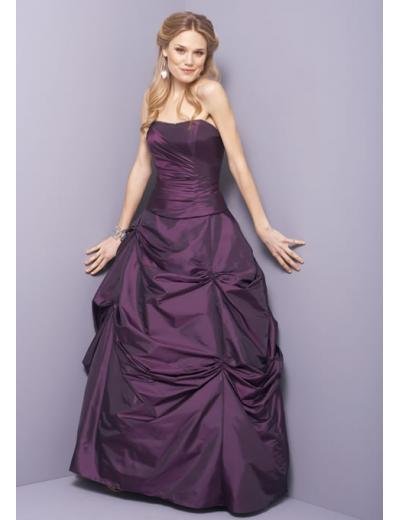 A-Line/Princess Strapless Floor Length Taffeta Bridesmaid dress for brides new Style(BD0332)