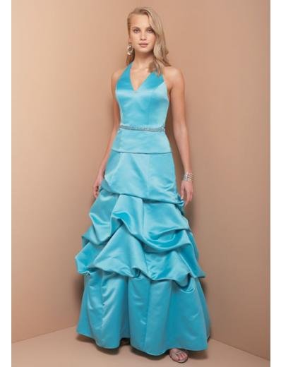 A-Line/Princess Halter Top Floor Length Taffeta Bridesmaid dress for brides new Style(BD0329)