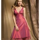A-Line/Princess V-neck knee-length Satin Bridesmaid dress for brides new Style(BDS0033)