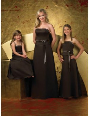 A-Line/Princess Strapless Floor-Length Satin Bridesmaid dress for brides new Style(BD0254)