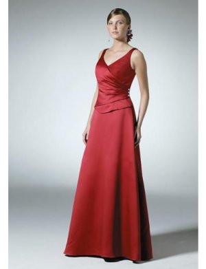 A-Line/Princess V-neck Floor-Length Satin Bridesmaid dress for brides new Style(BD0318)