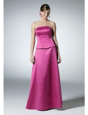 A-Line/Princess Strapless Floor-Length Satin Bridesmaid dress for brides new Style(BD0320)