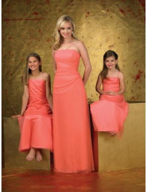 A-Line/Princess Strapless Floor-Length Chiffon Bridesmaid dress for brides new Style(BD0257)