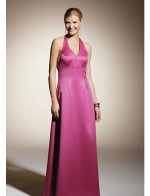 Column/Sheath Halter Top Floor-length train Satin Bridesmaid Dresses for brides new style(BD0316)