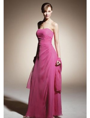 A-Line/Princess Strapless Floor length Chiffon Bridesmaid dress for brides new Style(BD0317)
