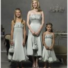 A-Line/Princess Strapless Tea-length Satin Bridesmaid Dresses for brides new style(BD0288)