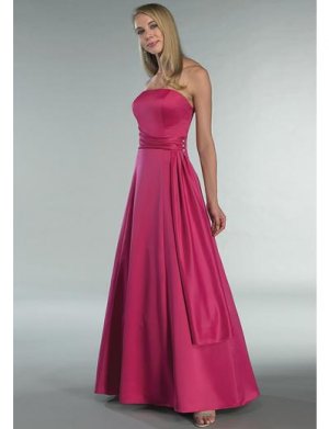A-Line/Princess Strapless Floor Length Satin Bridesmaid dress for brides new Style(BD0345)