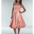 A-Line/Princess Strapless Tea-Length Satin Bridesmaid dress for brides new Style(BD0344)