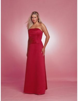 A-Line/Princess Strapless Floor length Satin Bridesmaid dress for brides new Style(BD0222)