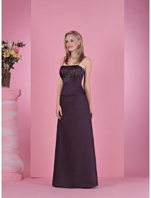 Column/Sheath Spaghetti Straps Floor Length Satin Bridesmaid Dresses for brides new style(BD0223)