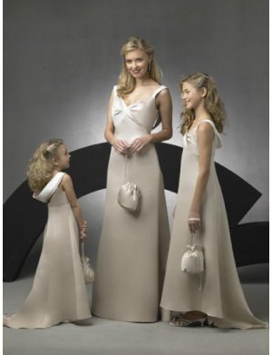 A-Line/Princess V-neck Floor-Length Satin Bridesmaid dress for brides new Style(BD0264)