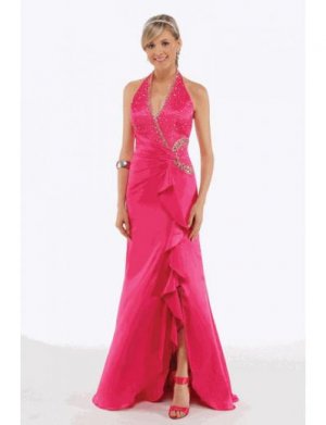 A-Line/Princess Halter Top Floor Length Satin Bridesmaid Dresses for brides new style(BMD0216)