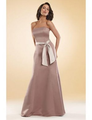 A-Line/Princess Strapless Floor-Length Satin Bridesmaid dress for brides new Style(BMD0028)
