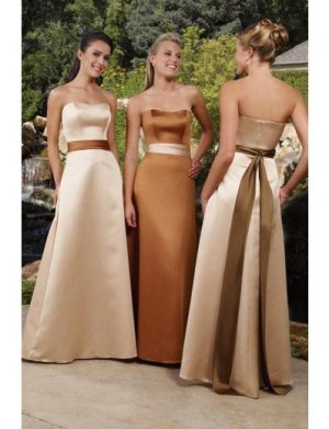 A-Line/Princess Strapless Floor Length Satin Bridesmaid Dresses for brides new style(BMD0202)