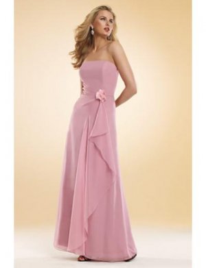 A-Line/Princess Strapless Floor-Length Chiffon Bridesmaid dress for brides new Style(BMD0032)