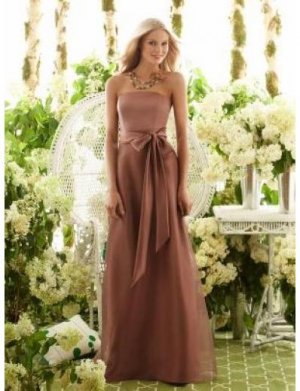 A-Line/Princess Strapless Floor-Length Satin Bridesmaid dress for brides new Style(BMD0038)