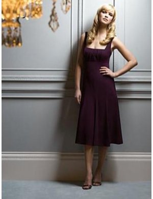 A-Line/Princess Square knee-length Satin Bridesmaid dress for brides new Style(BMD0054)