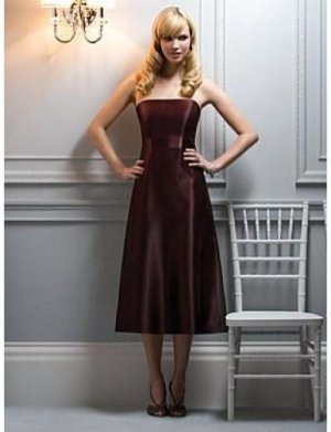 A-Line/Princess Strapless knee-length Satin Bridesmaid dress for brides new Style(BMD0051)