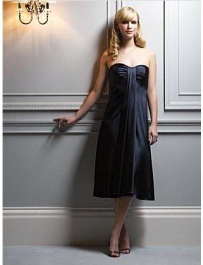 A-Line/Princess Strapless Tea-length Satin Bridesmaid dress for brides new Style(BMD0050)