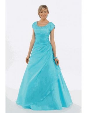 A-Line/Princess Scoop Floor Length Organza Bridesmaid Dresses for brides new style(BMD0222)