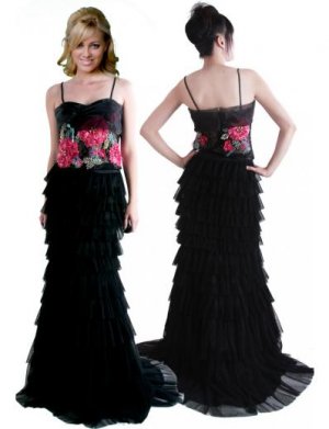 Column/Sheath spaghetti straps Sweeping Train Chiffon Bridesmaid dress for brides new Style(BMD0090)