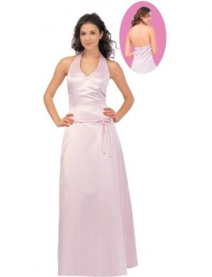 A-Line/Princess Halter Top Floor Length Satin Bridesmaid Dresses for brides new style(BMD0124)
