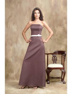 A-Line/Princess Strapless Floor-Length Satin Bridesmaid dress for brides new Style(BMD0005)