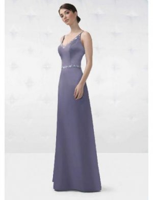 A-Line/Princess V-neck Floor Length Satin Bridesmaid Dresses for brides new style(BD0140)