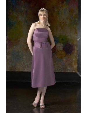 A-Line/Princess Strapless Tea-length Satin Bridesmaid dress for brides new Style(BD0044)