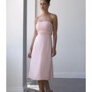 A-Line/Princess Strapless Tea-length Satin Bridesmaid dress for brides new Style(BD0042)