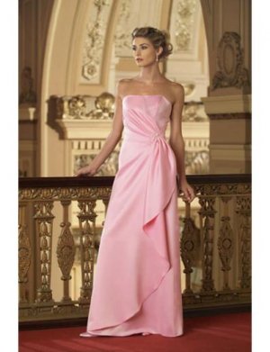 A-Line/Princess Strapless Floor-Length Satin Bridesmaid dress for brides new Style(BD0003)