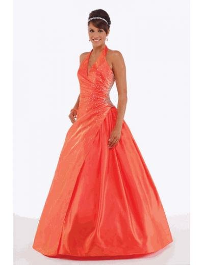 A-Line/Princess halter top Floor Length Satin Bridesmaid dress for brides new Style(BMD0231)