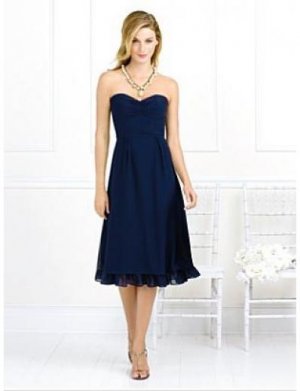 A-Line/Princess Strapless knee-length Chiffon Bridesmaid dress for brides new Style(BMD0067)