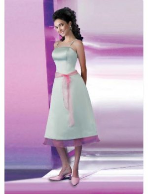 A-Line/Princess Spagetti Straps Knee-length Satin Bridesmaid Dresses for brides new style(BD0126)