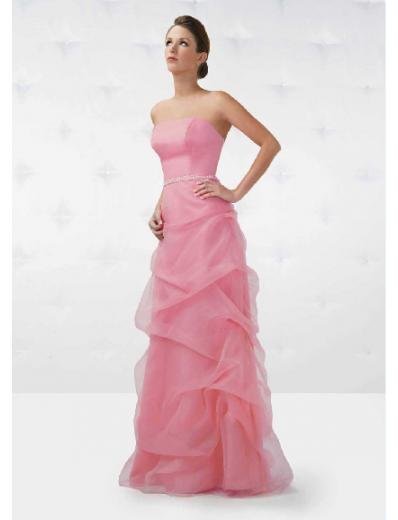 A-Line/Princess Strapless Floor Length organza Bridesmaid Dresses for brides new style(BD0136)