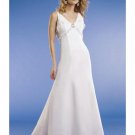 A-Line/Princess V-neck Chapel train Chiffon wedding dress for brides new Style(WED0064)