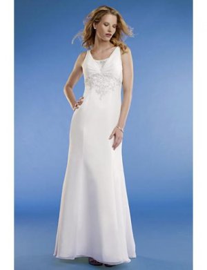 Empire Scoop Sweep train Satin wedding dress for brides new Style(WED0067)