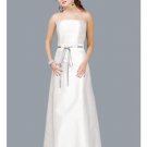 A-Line/Princess Strapless Chapel Train Satin wedding dress(SEW0037)