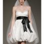 A-Line/Princess Strapless Knee-length Taffeta wedding dress (SEW0027)